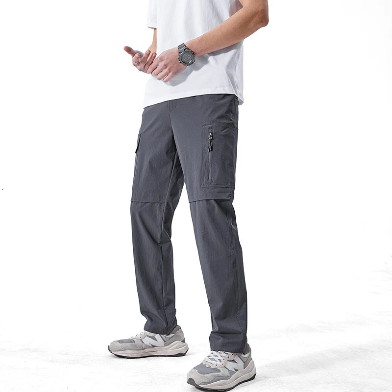 Summer Cargo Pants Casual Trousers Men Wear-resisting Multi-Pockets Quick Dry Outdoor Hiking Work Trousers Men 250526