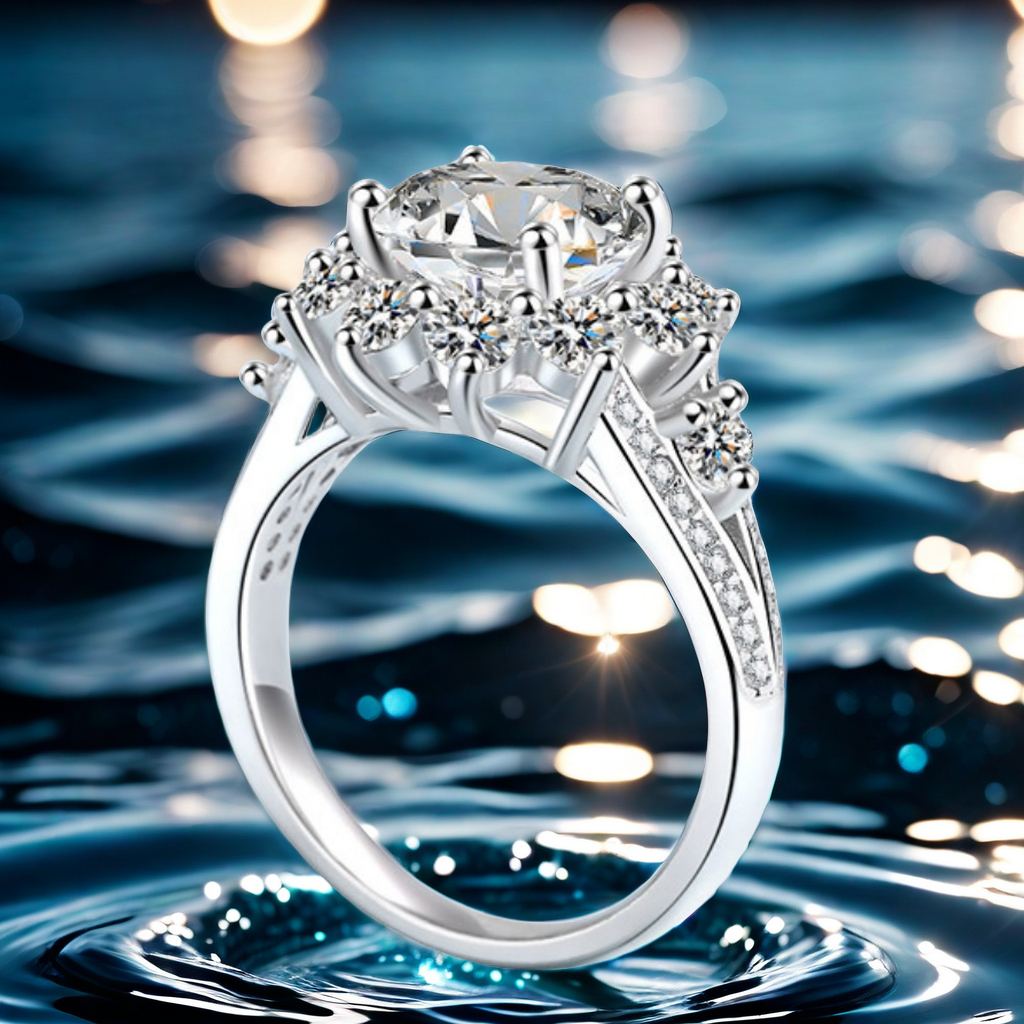 10CT VVDS1 Eight Heart Eight Arrow S925 sterling Silver Scorpio Balance Fish Twin-Pisces Moissanite Star Richly Decorated Designer Aphrodite Ring of L