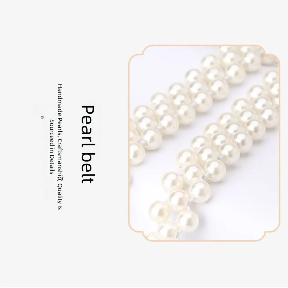 Exquisite Butterfly Buckle Waistband Elastic Pearls and Rhinestones Waist Strap Casual Waist Belts Clothing Decoration 250523