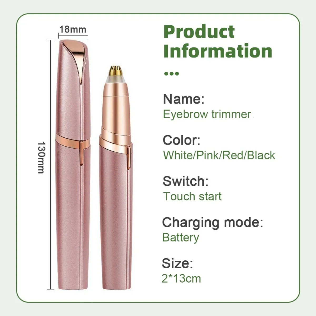 Mini Eyebrow Trimmer Multifunctional Hair Removal Safety Portable Electric Battery Automatic for Facia 250516