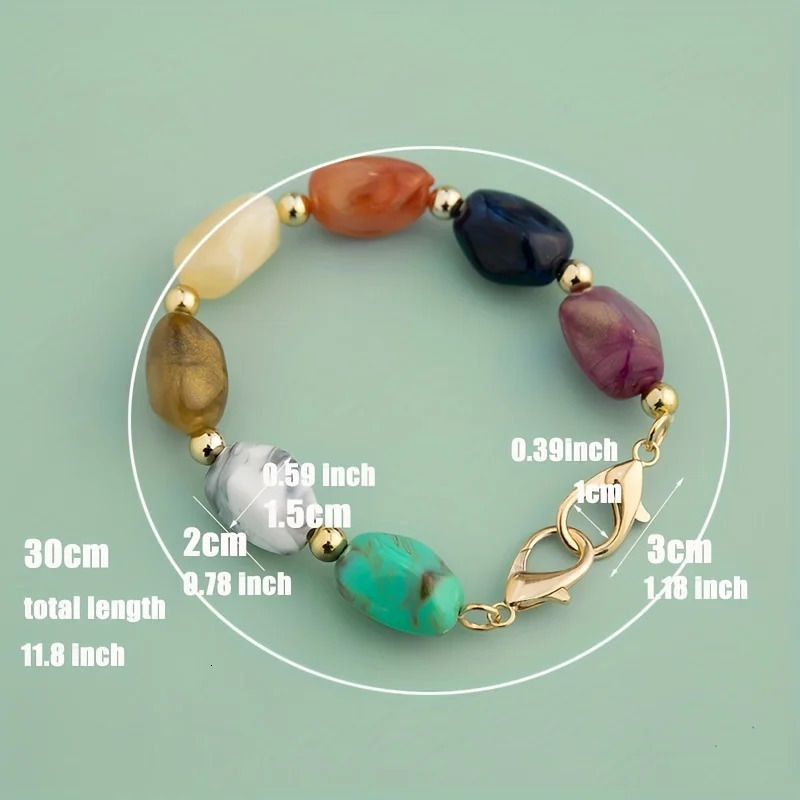 2PCS Updating Color Super Chic Lady Resin Colored Stone Handbag Strap Girls Fashion Big Size FashionBead Wristlet Purse Bag Belt 250528