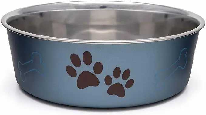 Stainless Steel No-Tip Pet Bowl - Non-Skid Spill-Proof Medium Size Y250528