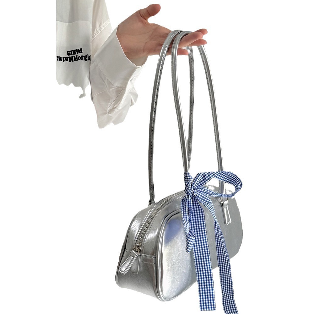 Ballet style bow handbag women s new trend Korean niche underarm bag large fashion capacity designer shoulder bag women s fashion crossbody bag