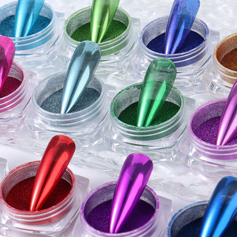 17 Colors Metallic Chrome Nail Powder Set Y2K Christmas Styles Magic Mirror Decor Rubbing Glitter Pigment Flakes Mirror Powder 250523