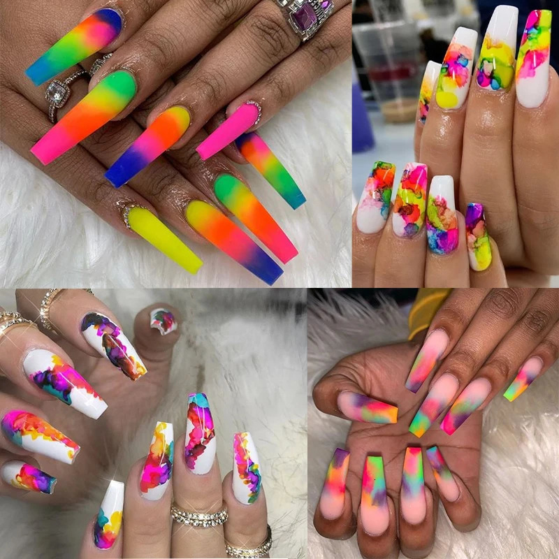 12 Color Neon Pigment Powder Fluorescent Nail Glitter Shinny Ombre Chrome Dust DIY Polish Manicure For Nails Art Decoration Kit 250523