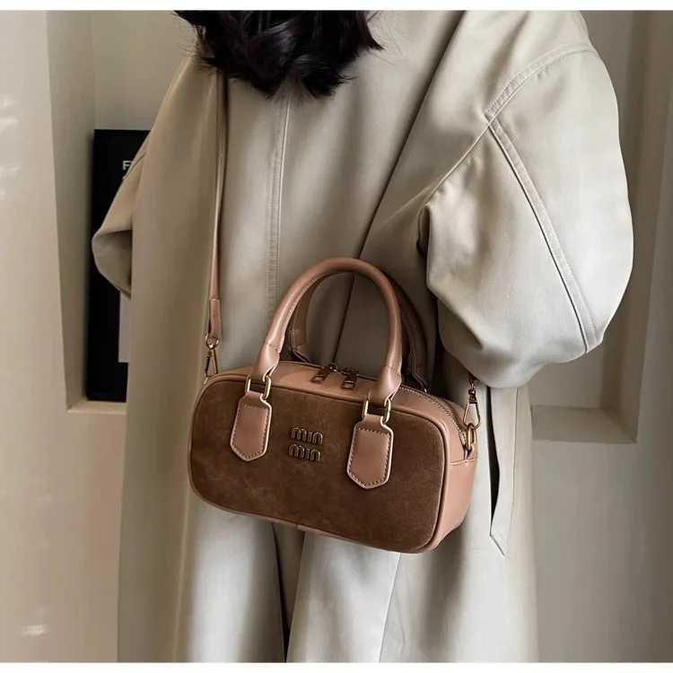 Texture Matte Frosted Bowling Bags Small Square Bag Womens Handbags Purses New Luxury Shoulder Crossbody Bags Mini Boston Packs Y250528