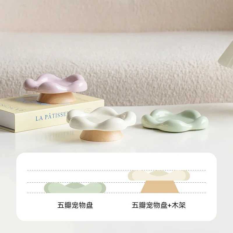 Pet Ceramic Bowl Cervical Spine Protection Cat Bowl Cat Food Snack Bowl Pet Dinner Plate Dog Food Bowl Pet Snack Tray Y250528