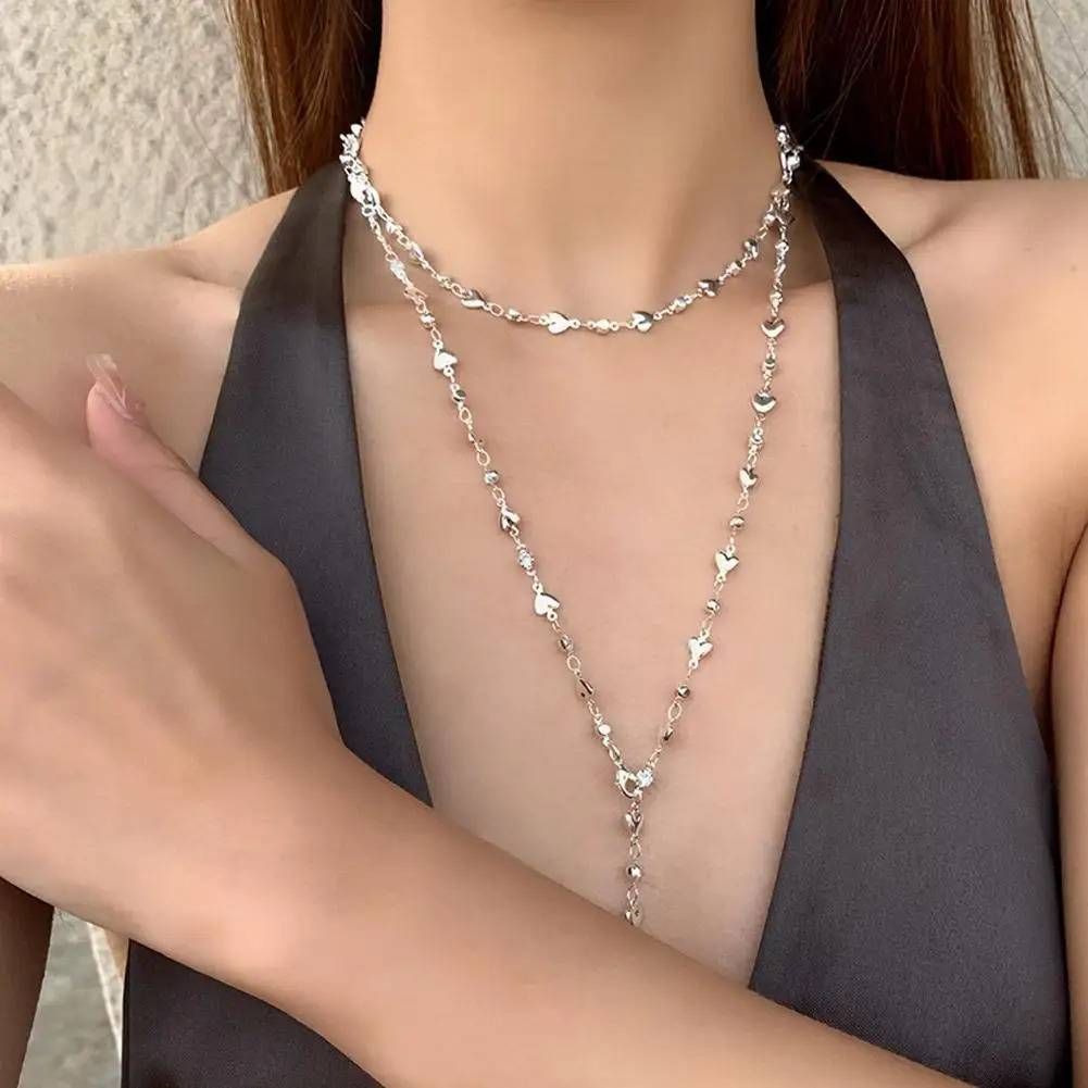 Zircon Necklace For Women Long YShaped Metal Collarbone Chain Summer Holiday Party Body Jewelry Gifts 250519