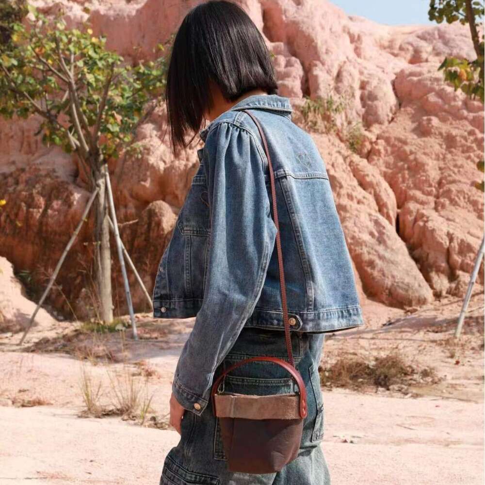 2023 Autumn Winter New High-End Bucket Genuine Leather Women's Bag Simple Large Capacity Korean Fashion Shoulder Handbag