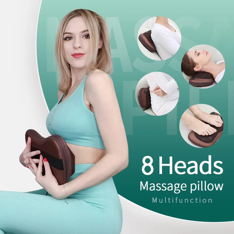 Head Massager Car Home Cervical Shiatsu Massage Neck Back Waist Body Electric Multifunctional Massage Pillow for Chair Car 250519