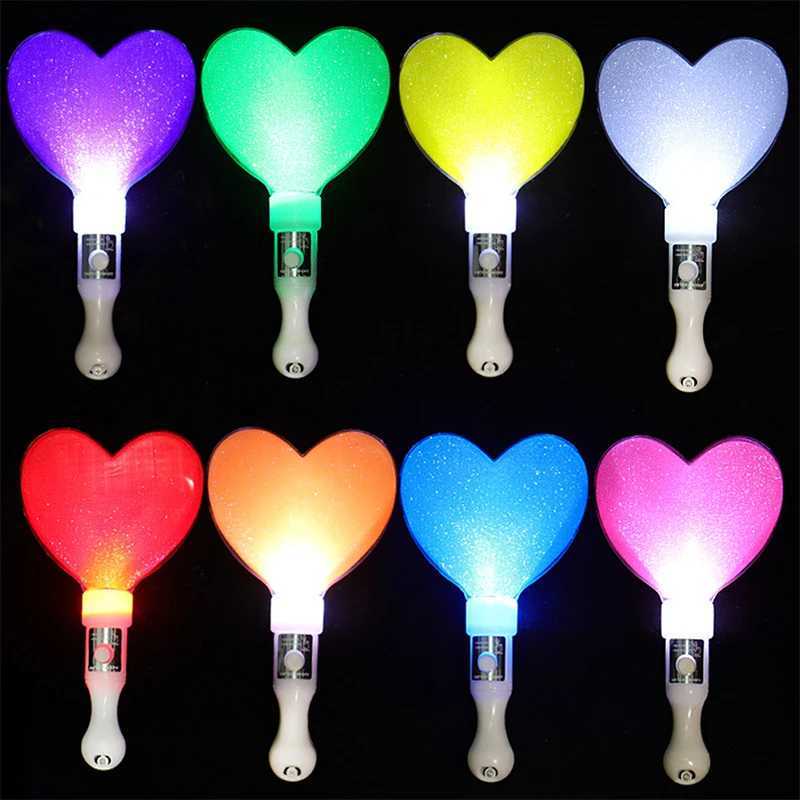1Pc Colors Change LED Glow Stick Heart Star Shape Luminous Concert Cheering Tube Wedding Party Light Stick W250528