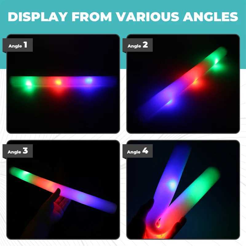 AB09-20Pcs White Bulk Colorful LED Glow Sticks Cheer Tube Dark Light Birthday Wedding Party Supplies W250528