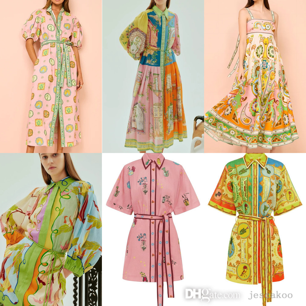 Summer Elegant Designer Dress Fashion Printed Party Dresses For Woman Casual Sexy Skirt