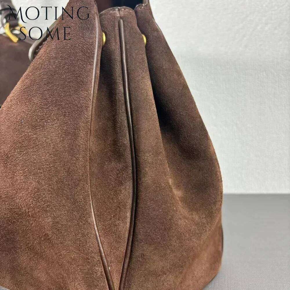 Motingsome Women Suede Leather Bag Shoulder Handbag and Purses Designer Bags Chic Fashion Lady Trend Satchel 2024 New