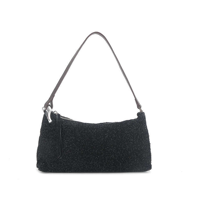 for Women New Fashion Matte Underarm High-end Niche Handbag Simple Xiangfei Velvet Boston Women's Bag