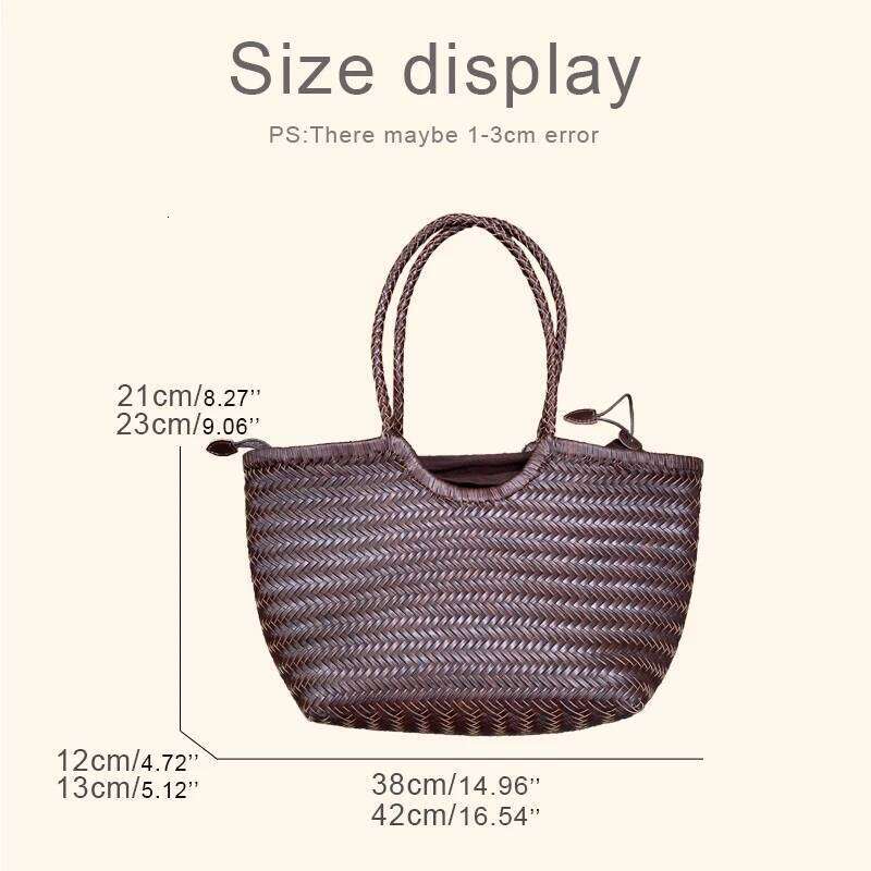 Genuine Leather Hand Woven Tote Bags For Women Designer Handbag And Purses 2025 New In Cowhide With Inner Pocket Shoulder