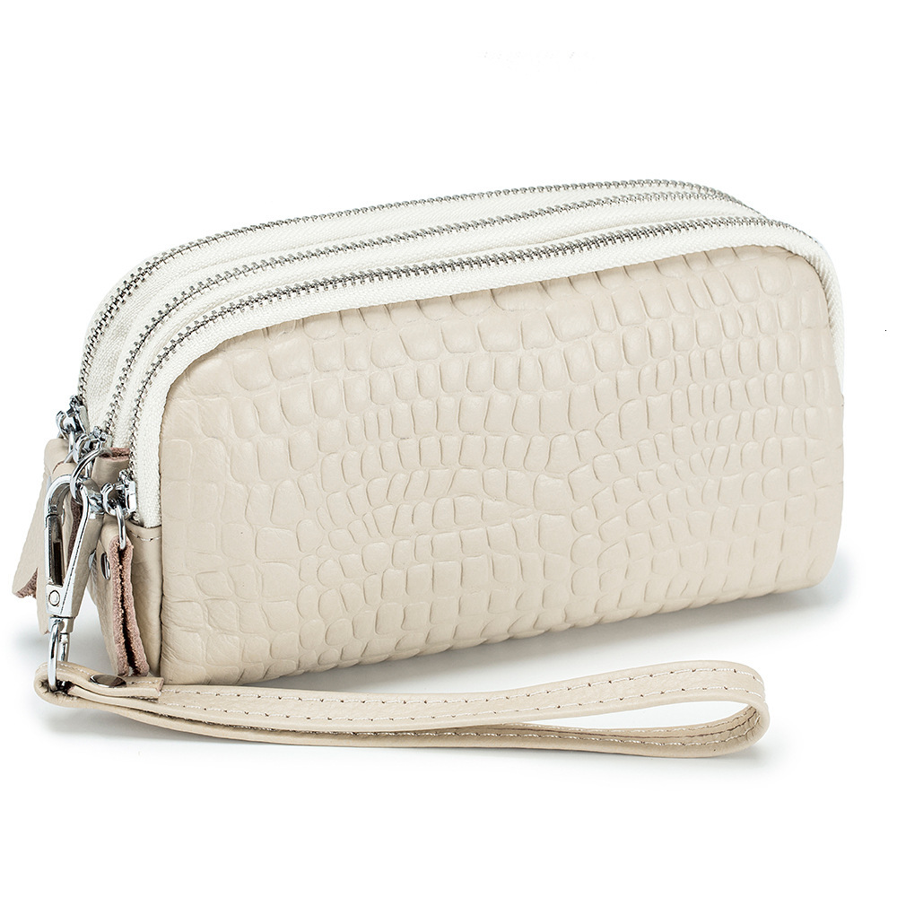 Free Shipping Designer Wallet New Genuine Leather Bag For Women Three-layer Large Capacity Fashion Wallet Crocodile Pattern Mom Bag Multifunctional Cl