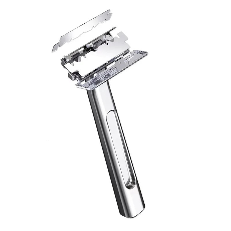 Interchangeable Blade Double Razor AllMetal EcoFriendly Shaver For Women And Men With 10 Stainless Steel SingleEdge Blades 250516