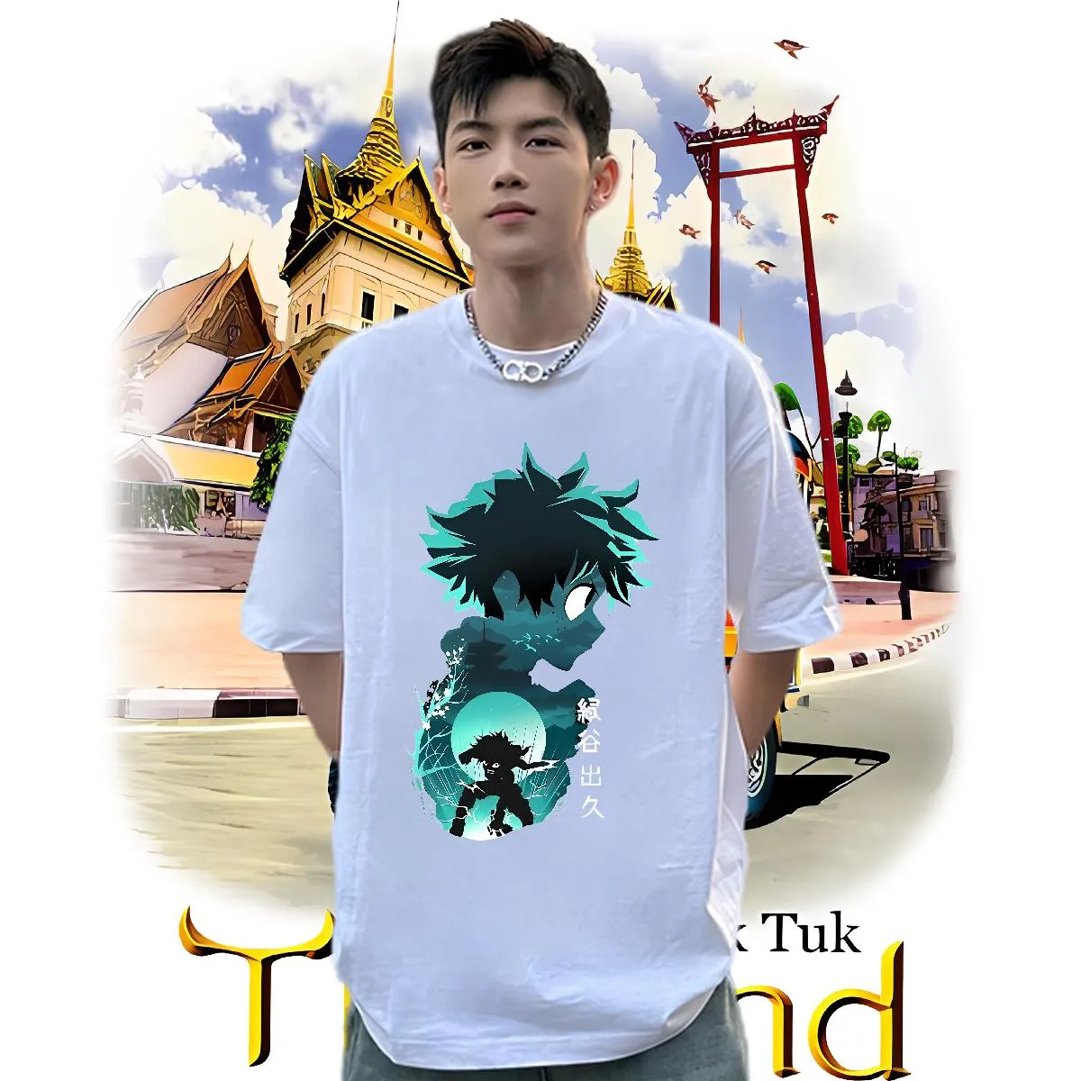 Designer T Shirts Men Anime Casual Daily Wear Men Tshirts O-Neck Short Sleeve Cotton Loose Fit Wear Casual Style Printed Female Tops Black White Cloth
