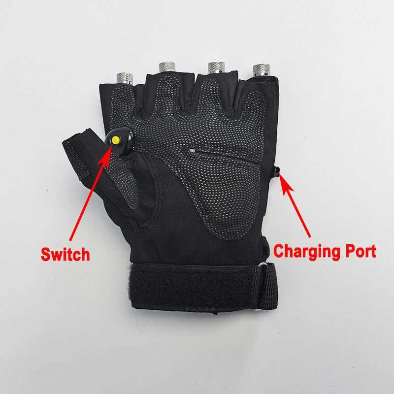 2 in 1 Green Red Blue Laser Gloves Multi-line 4 Heads Beam Light For DJ Disco Christmas Party Nightclub Stage Dancing Show W250528