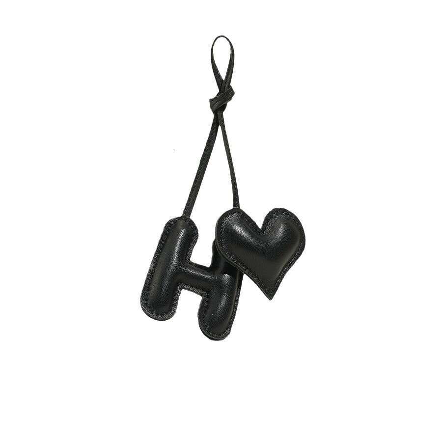 2023 New Fashion Heart Letter Sheepskin High-end Handmade Genuine Leather Women's Bag Charm Pendant