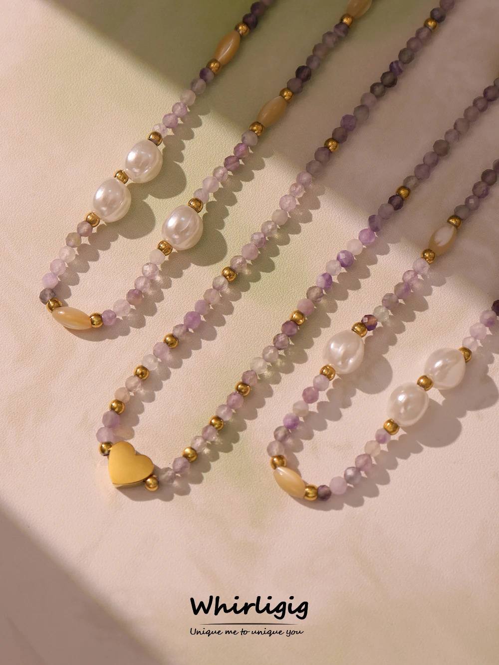 Beautiful Necklace for Women Stainless Steel Heart Simulated Pearl Female Summer Chain Jewelry Gift 250520