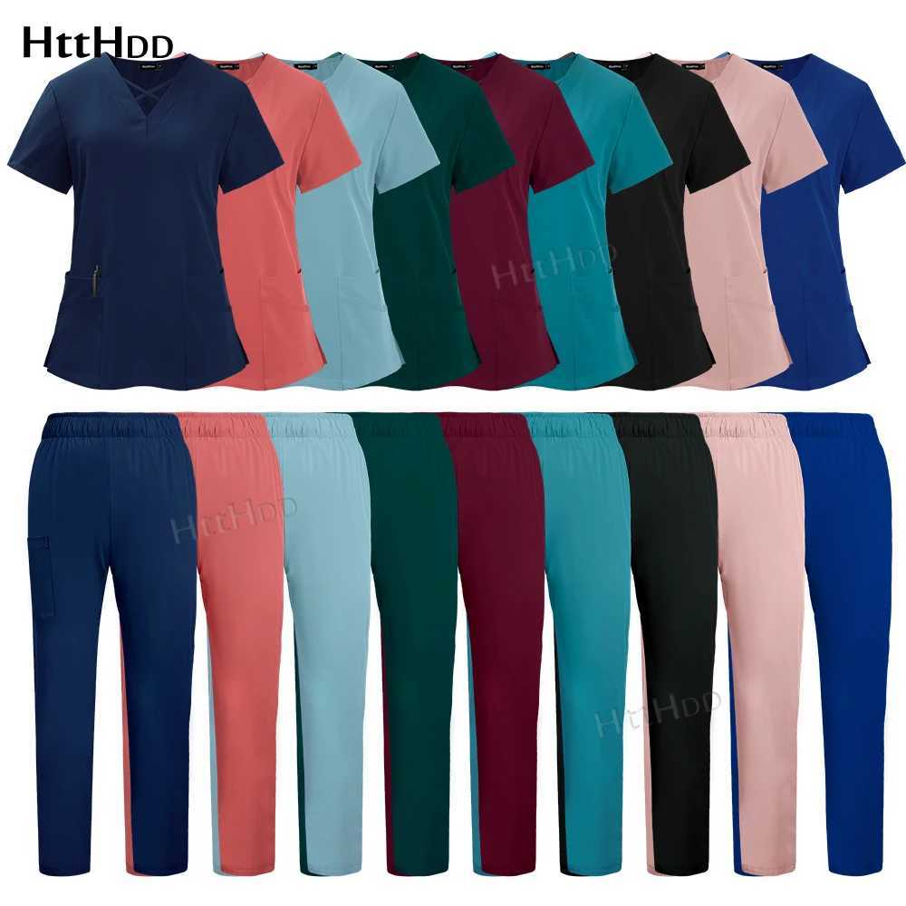 Scrubs Set Nurse Dental Surgery Suit Operating Room Medical Uniform Scrubs Hospital Working Medical Supplies Work Wear X2505281