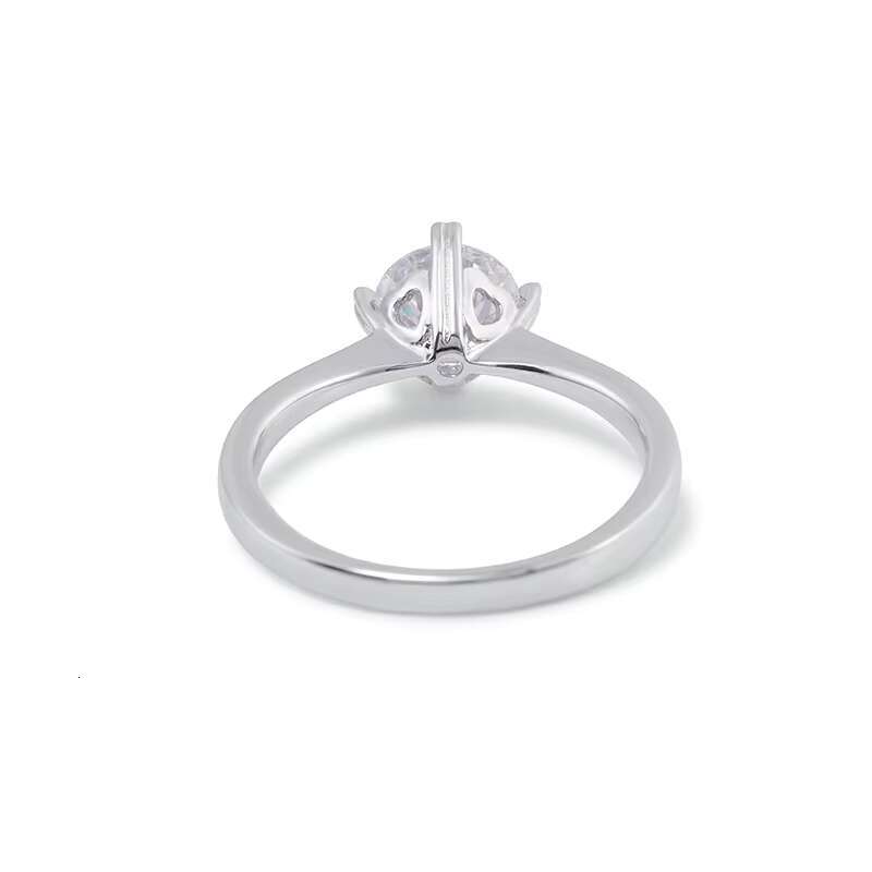 Luxury 925 Sterling Silver Moissanite Diamond Rings 0.5ct round VVS D Color Wedding Engagement Gift