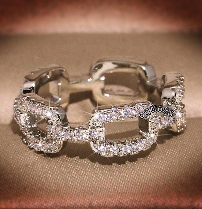 CZ Band Rings Crystal Wedding Band Womens Silver Tone Ring with Sparkling Crystal Accents for Parties and Weddings