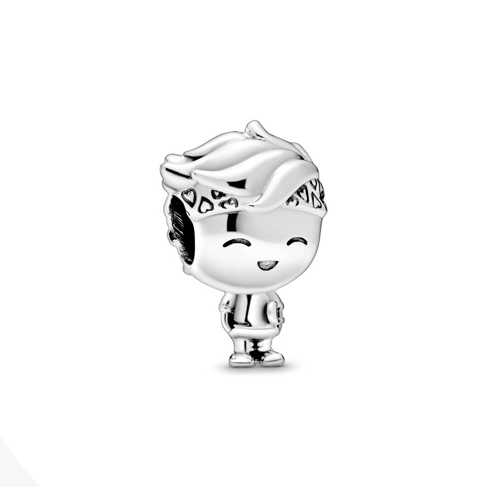 FewDook 2025 New 925 Silver Color Charm Fit Original Bracelet Pendant Boy Girl Sparkling Robot Bead Pan Angel Dangle Plated DIY Women Jewelry Gift Acc