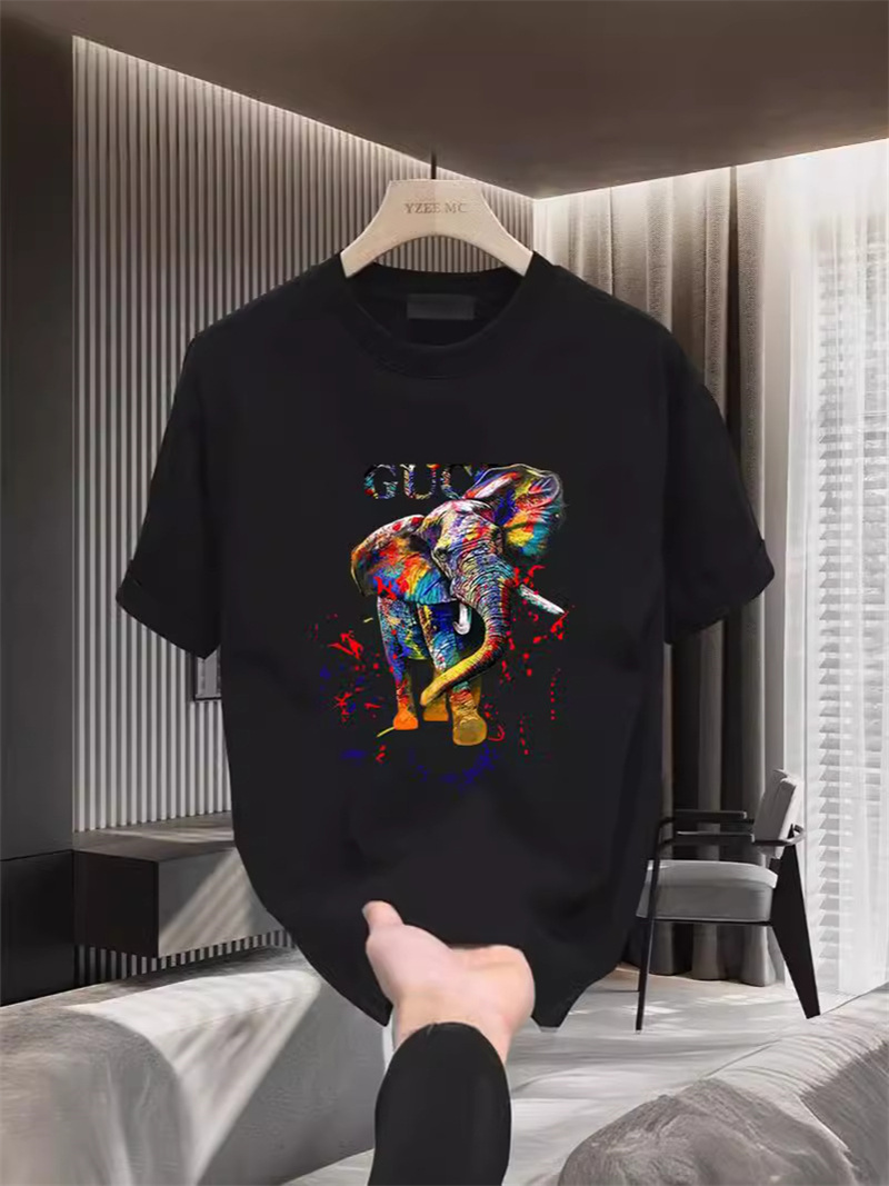 Free shipping designer T-shirt 2025 new fashion casual high-end texture painted print round neck short sleeved mens womens