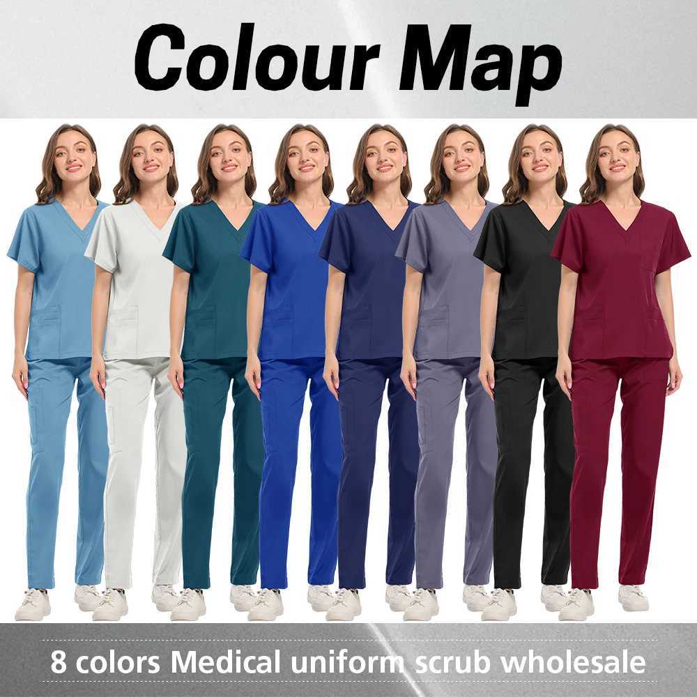 New Lightweight Anti-wrinkle Surgical Uniform Woman Men Medical Nurse Scrub Set Soft Breathable Doctor Nursing Clinical Workwear X250528