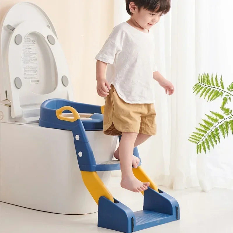 Stepped Childrens Toilet Foldable Storage Foot Stool Multifunctional Boy Girl Baby Training Kids WC with Ladder 250527