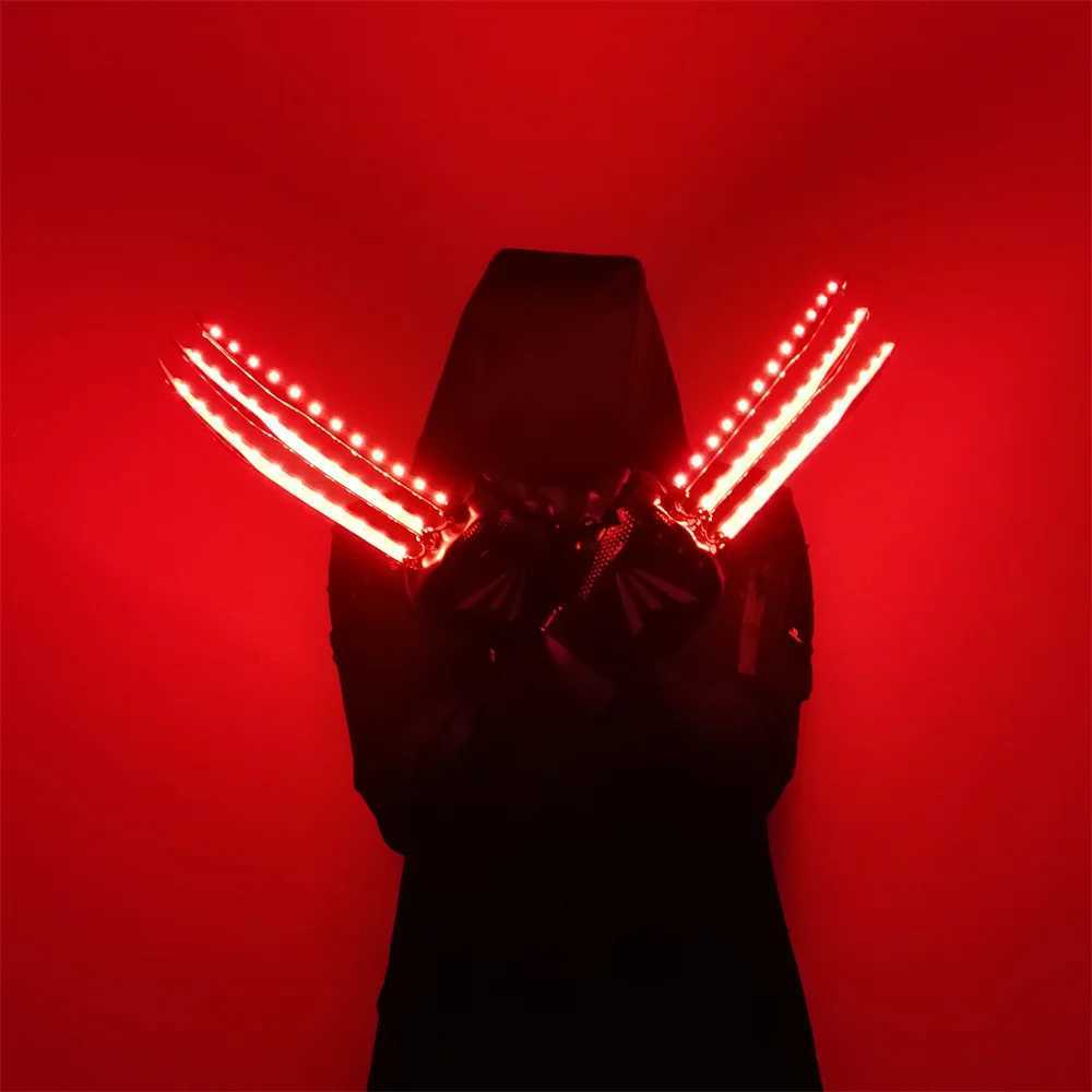 Cool Adult Children LED Wolverine Paw Gloves Lighting Up Costume Laserman Show Suit Jacket Glowing Night Club Performance Gloves W250528