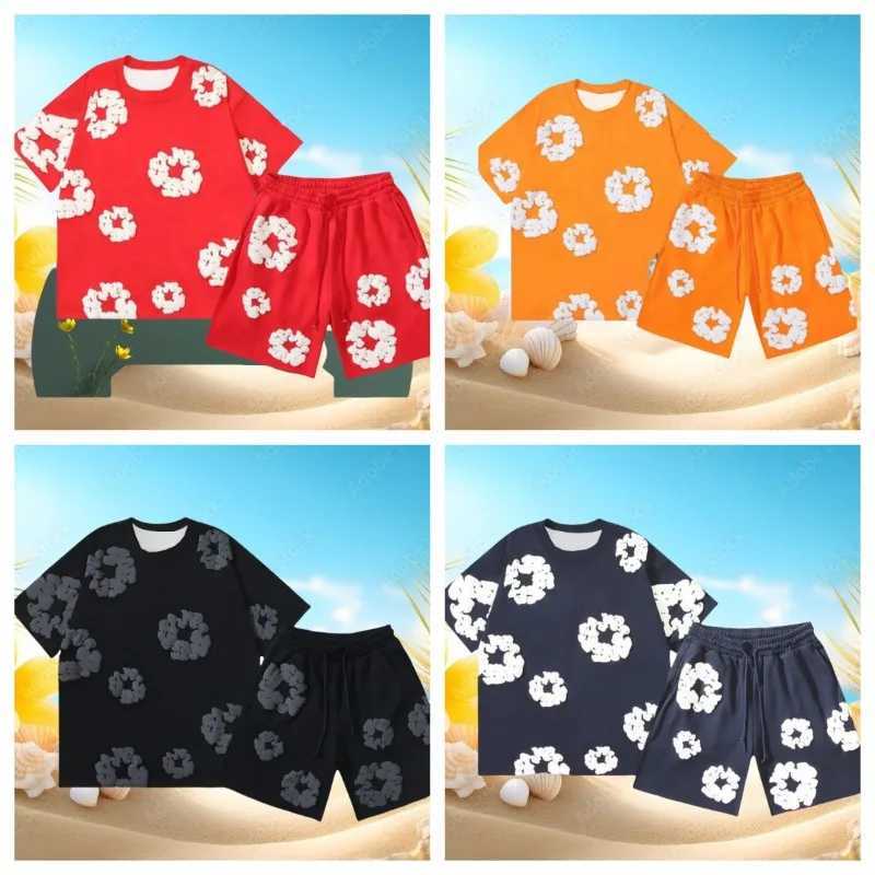 2025 Summer Mens and Womens Beach Pants Casual Harajuku Y2 American Style 3D Printed Flower Shorts Holiday Outdoor Shorts X250528