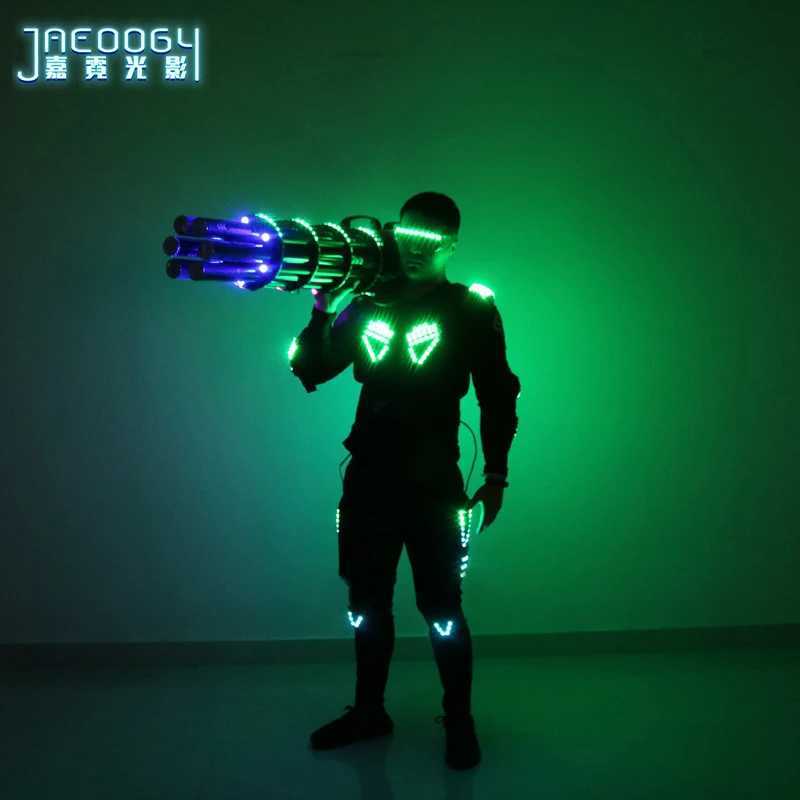 LED Luminous Armor Light Up Jacket Glowing Costumes Dancing Performance Clothes DJ Stage Wear W250528