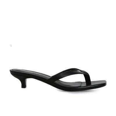 Grape Mom Same Style 2025 Summer New Herringbone Post Sandals Square Toe Cat Outdoor High Heel Slippers for Women
