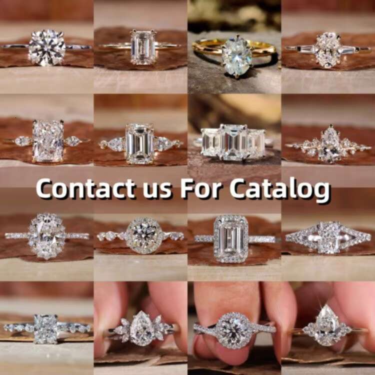 Luxury Customizable 14k 18k Gold Lab-Grown Diamond Engagement Ring Oval Cut Wedding Jewelry for Women Rhodium Plated for Parties