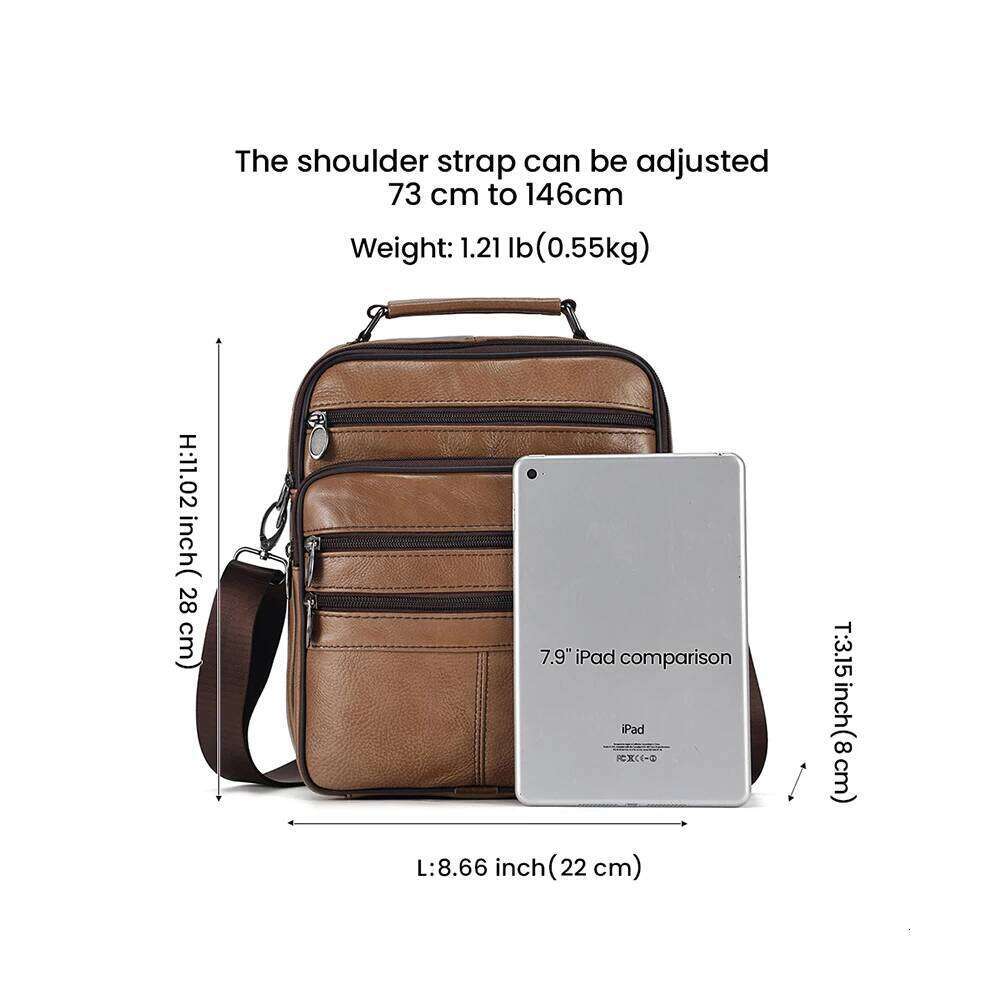 JOYIR Genuine Cowhide Leather Men Travel Sling Shoulder Crossbody For Male Casual Messenger Bag Satchel Bags