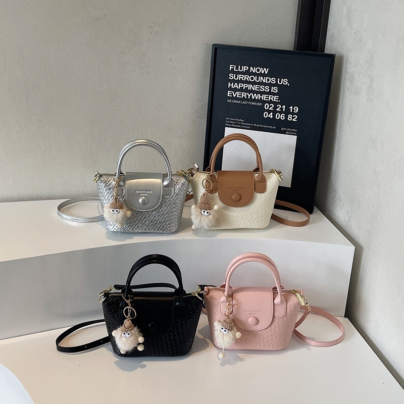 Luxury Brand Designer Bag Small And Niche Handbag Trendy Contrasting Color Woven Women's Textured Dumpling Bags, Single Shoulder Crossbody Bags