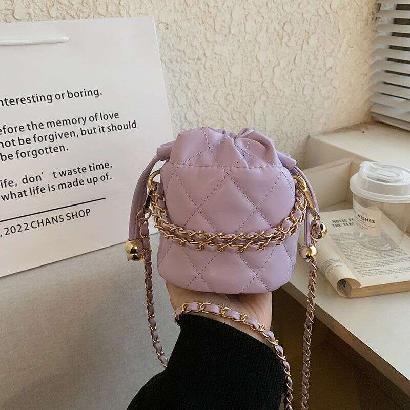 Trendy Niche bag 2023 New Women's Bags Quilted Versatile Chain Crossbody bag Mini Bucket Bag