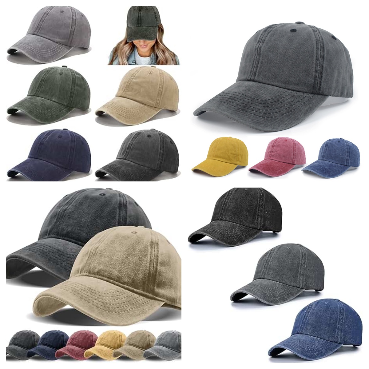 Designer Baseball Caps Golf Dad Hats,Ajustable Vintage Washed Cotton Ball Cap for Men Women