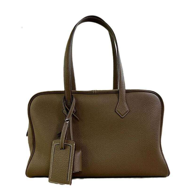 Cowhide Commuter Travel Large Capacity Genuine Leather Shoulder Handbag Big Bags For Women Trendy Shopping Carry Tote Bag