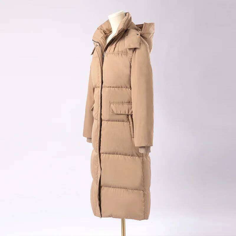 K1867L women's clothing winter 90% white Duck down coats Long hooded Puffer jackets Detachable cap
