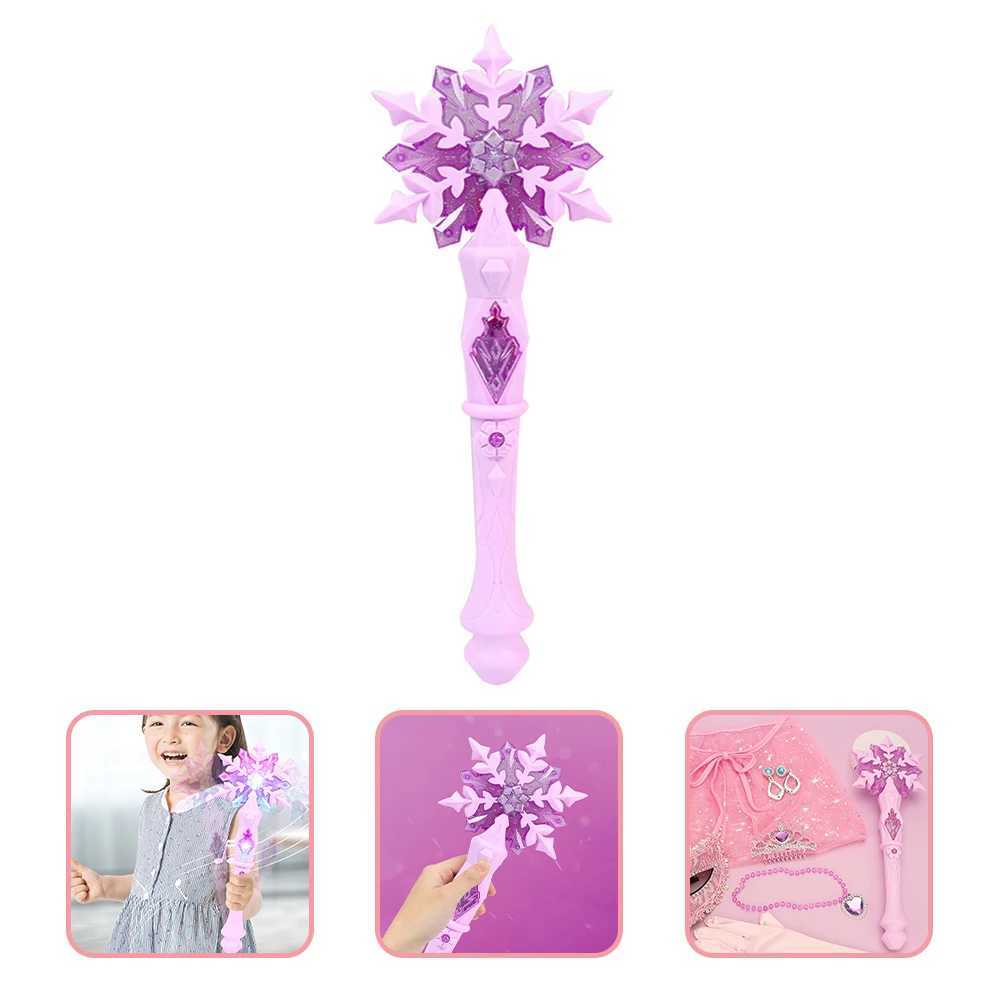 Light Up Glow Snowflake Wand for Kids Girls Cosplay Light Up Snowflake Wand Glow Snow Stick Glow Stick Princess Queen Role Play Wand W250528