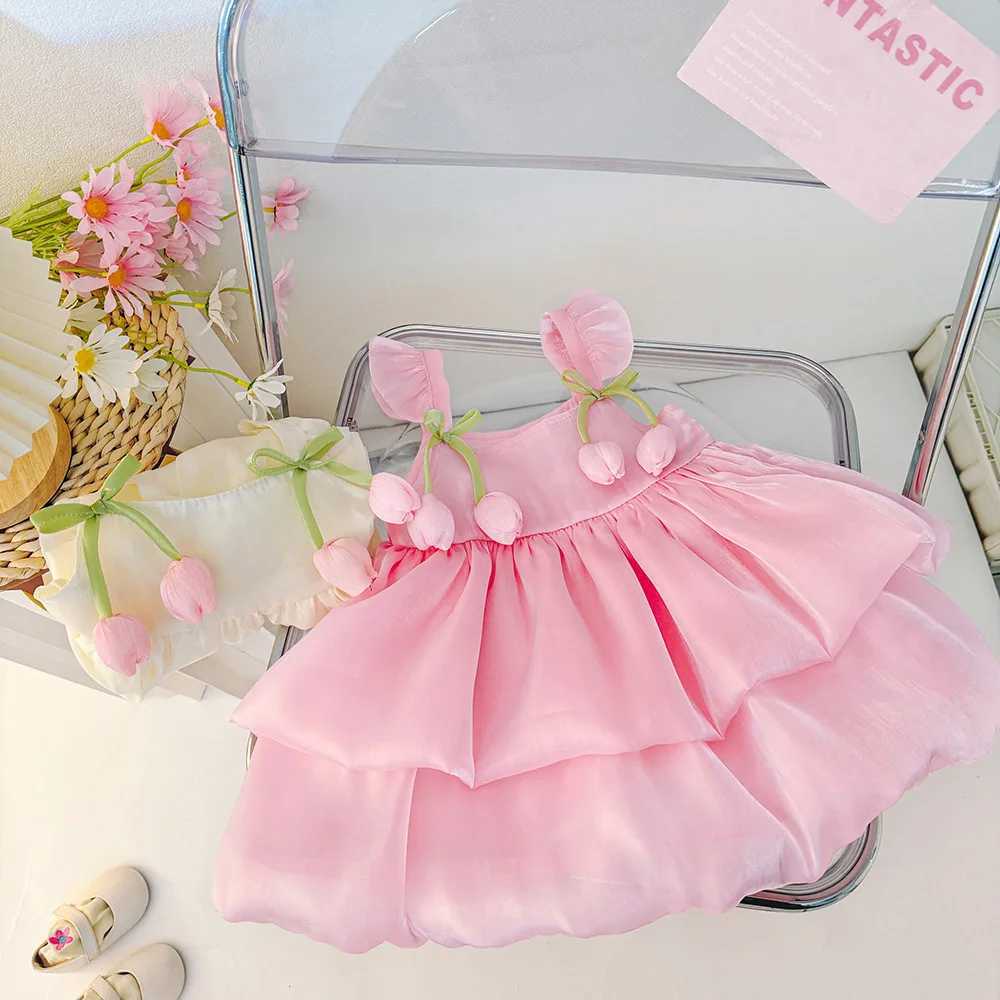 Baby Girl Dresses Summer Tulip Mesh Halter Girl Dresses Cute Multi Layer Girl Princess Dresses Baby Clothes Girl X2505281