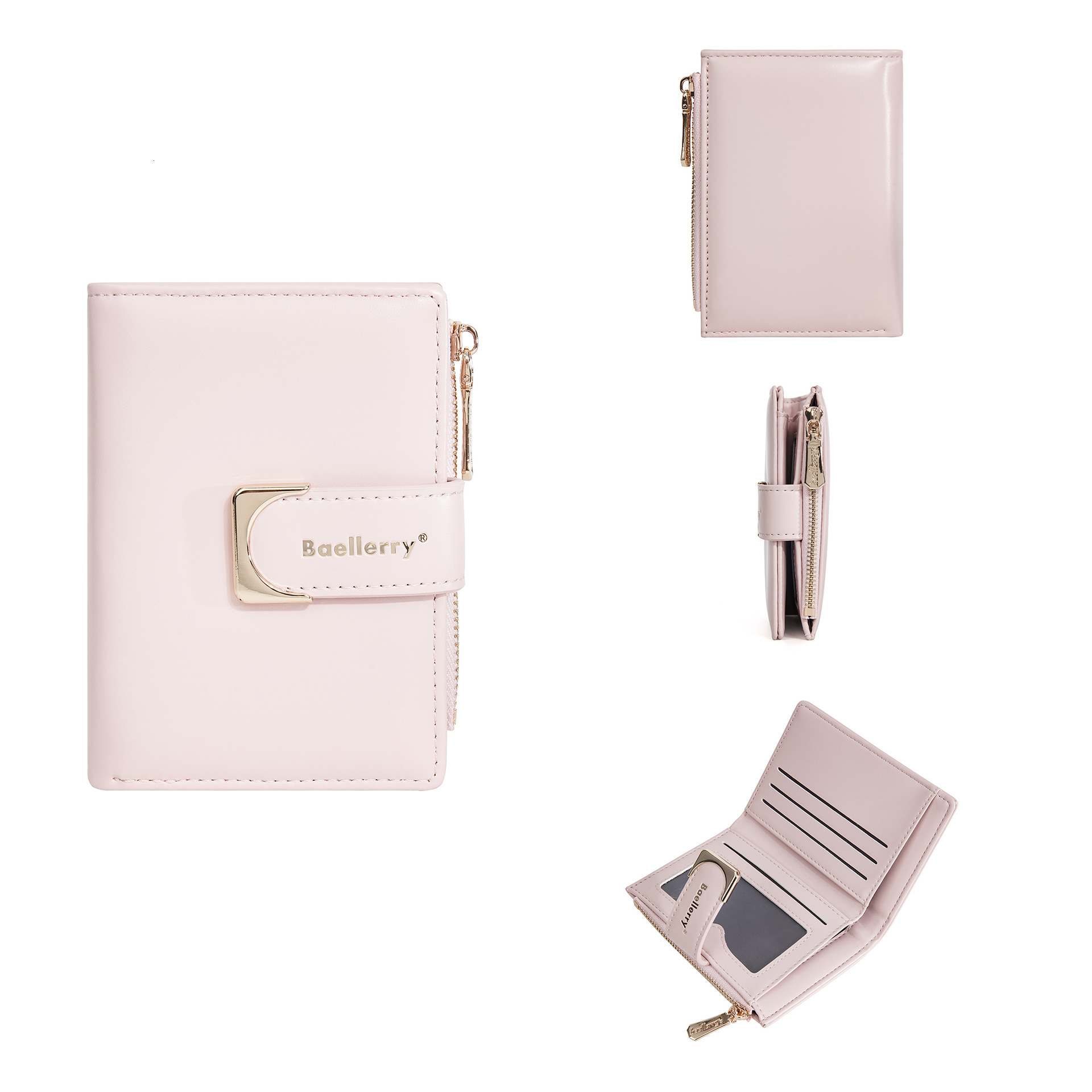 Free Shipping Designer Women's Wallet Fashion Ins Exquisite Short Buckle Multi Slot Change Bag Card Bag Wallet High-quality ID Card Bag