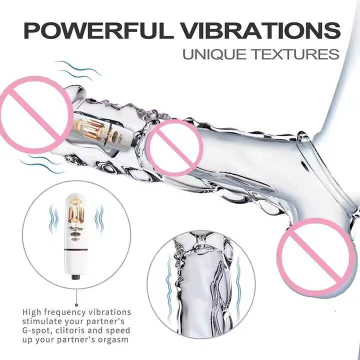 Transparent G-spot Sleeve Dildo Masturbation Stimulating Male Point Vibrator Sexy Adult Sex Toy