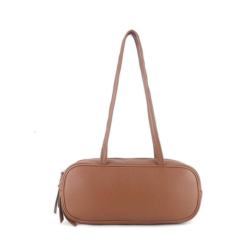 for Women New Top Layer Cowhide Bowling Korean Style Niche Baguette Genuine Leather Women's High-end Underarm Bag