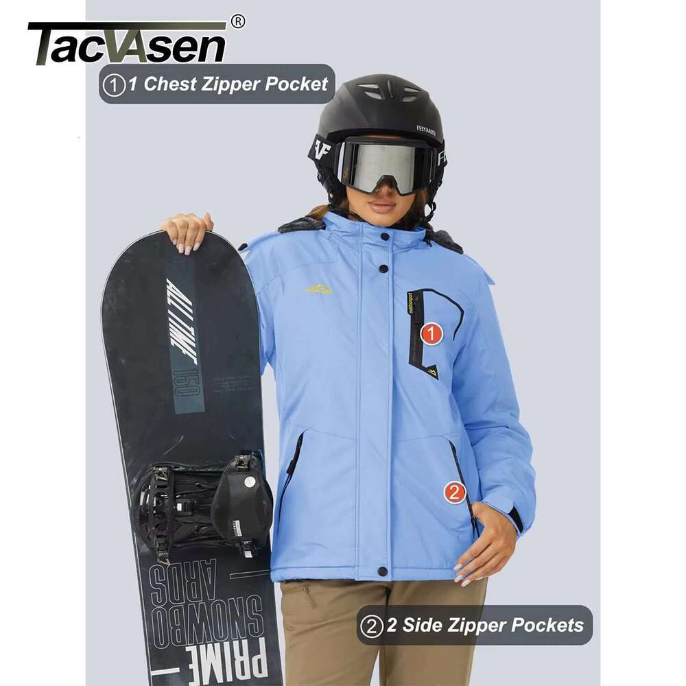 TACVASEN Women Winter Fashion Ski Snowboard Thermal Fleece Waterproof Fish Casual Work Rain Jacket Coat Windbreaker Parka